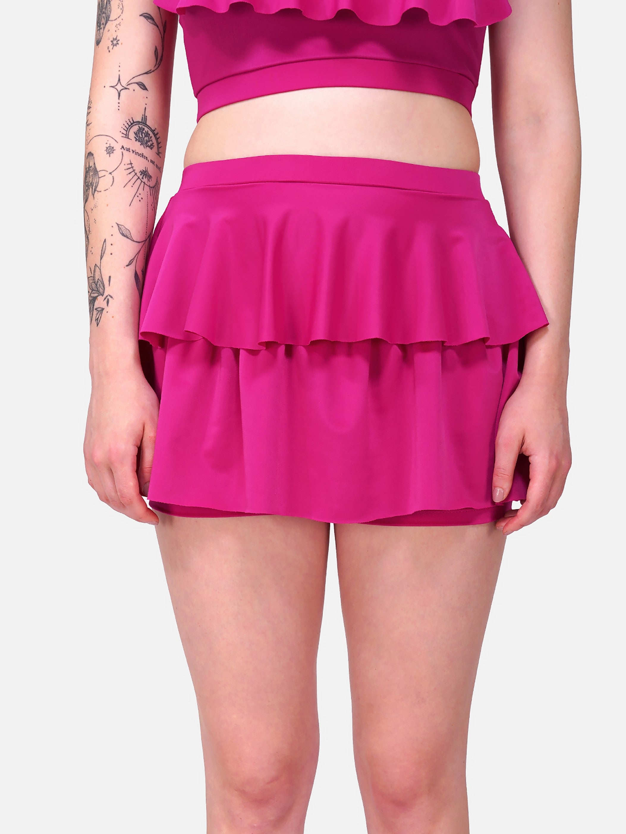 Frill-Two-Piece-Swimming-Suitsfor-Women-Pink