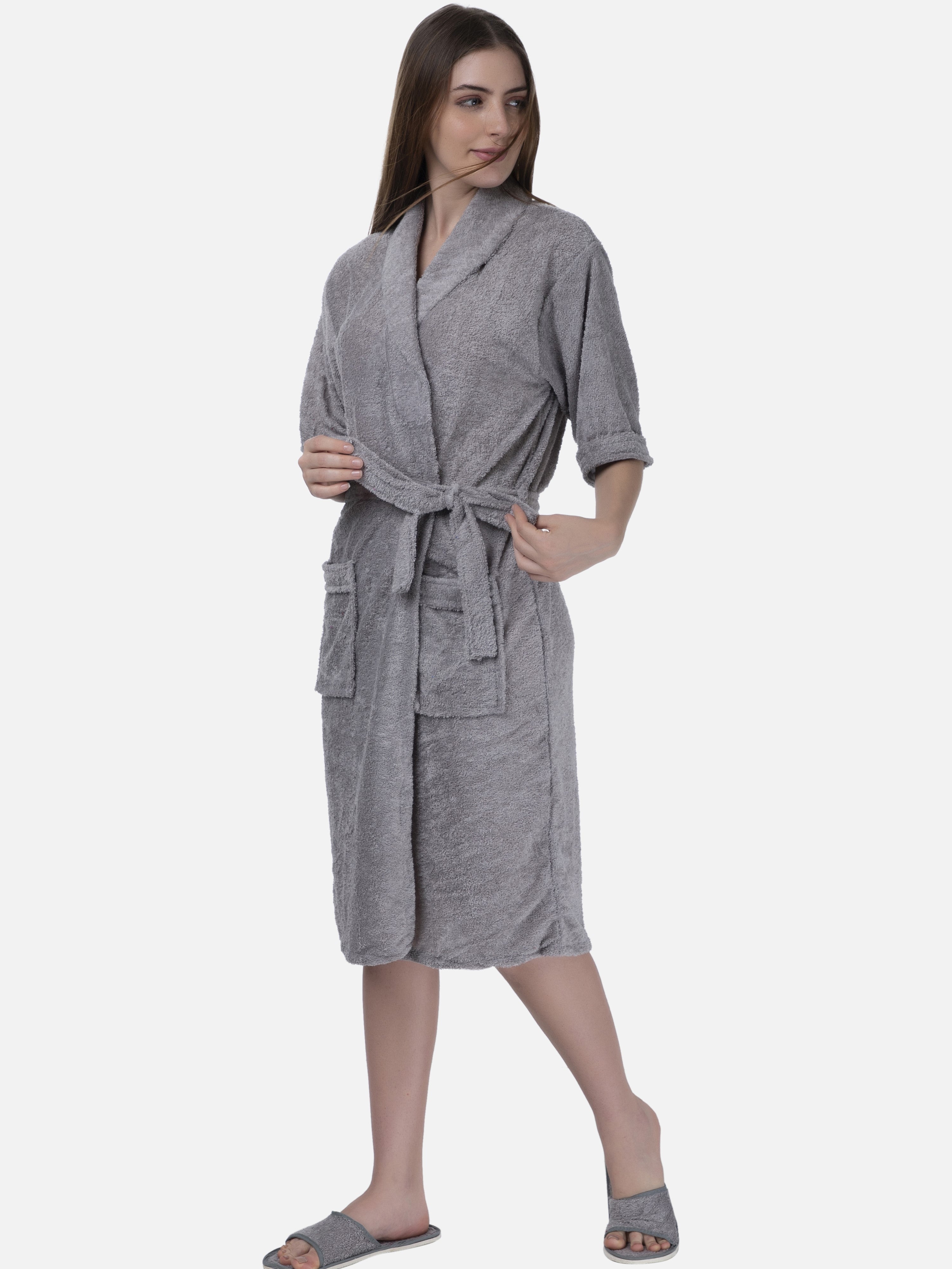 Gray Robe Gray Bath Robe - Buy Gray Women Bath Robe Set Online – Poftik