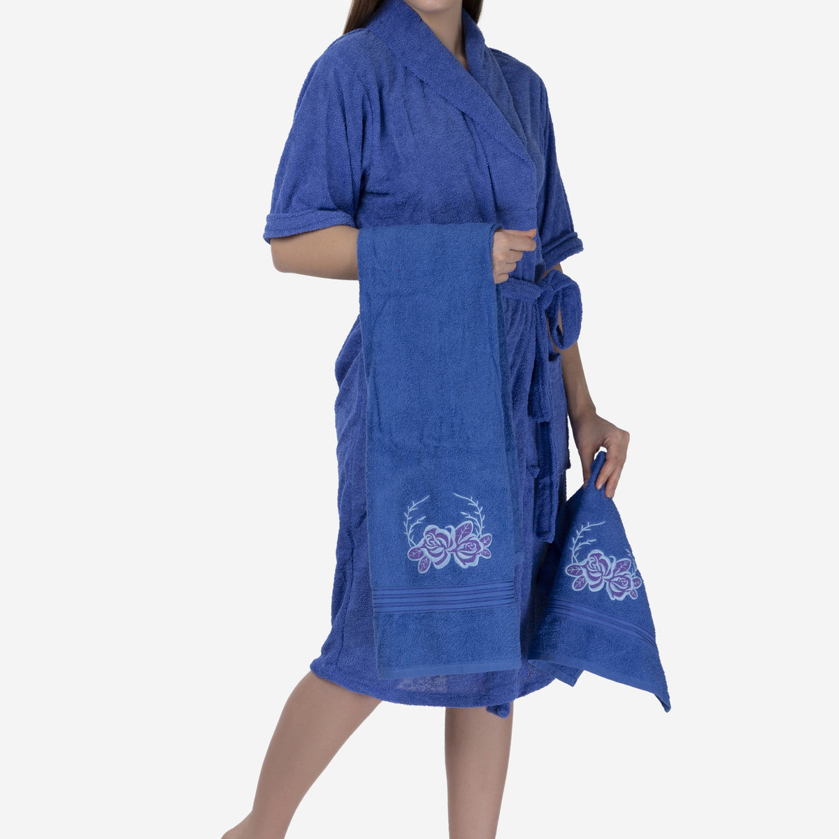 Bath Robe Set - Shop Blue Bath Robe, Towel, Bath Slliper Set – Poftik