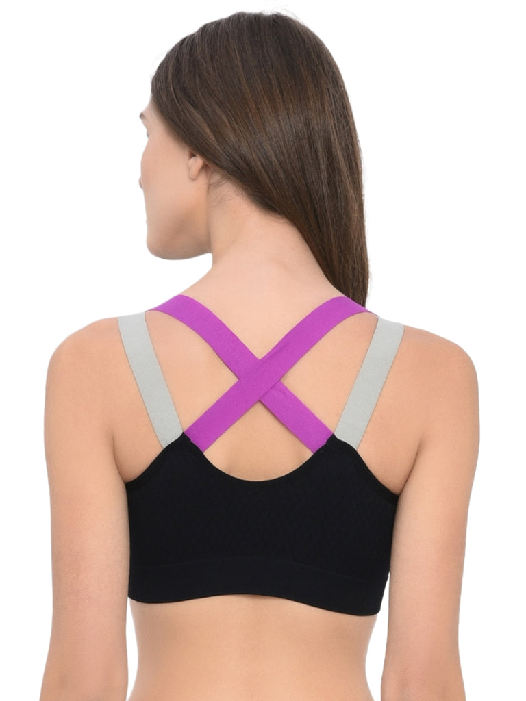 cross back sports bra