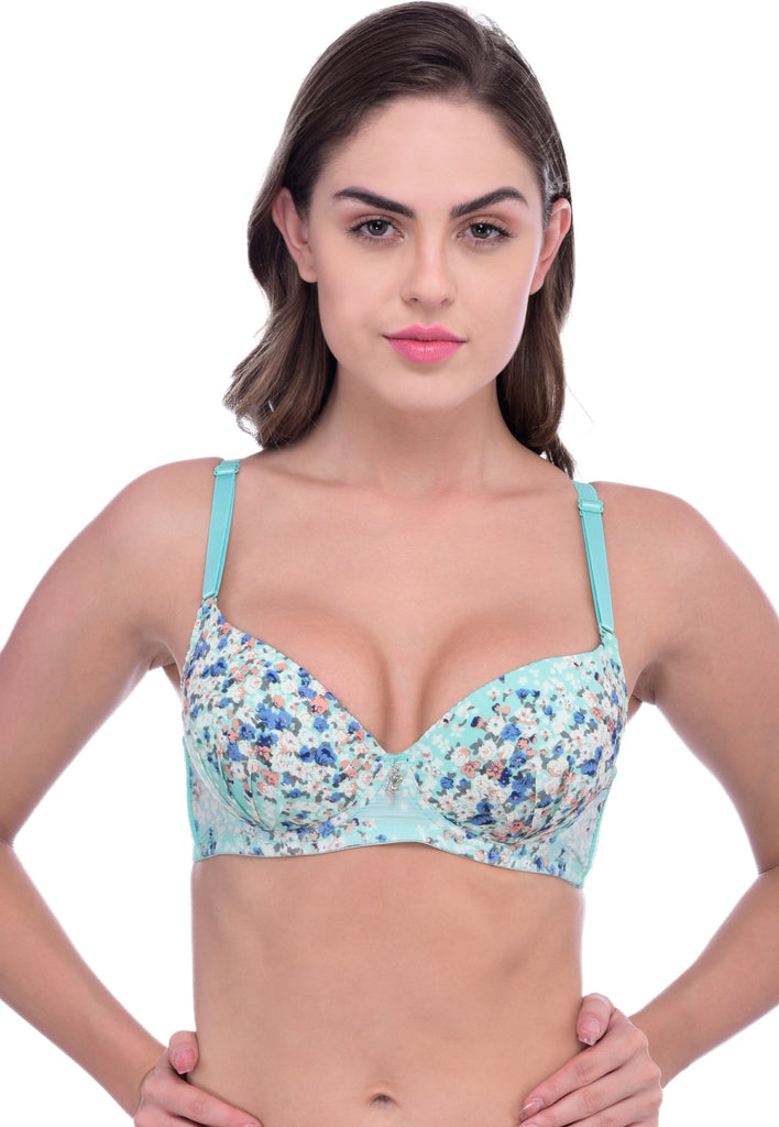 Poftik floral Print Padded Wired 3/4th Coverage