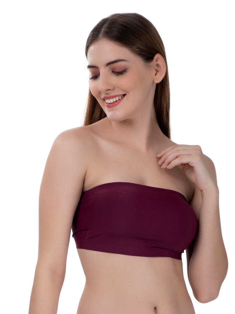lightly padded tube bra without underwire