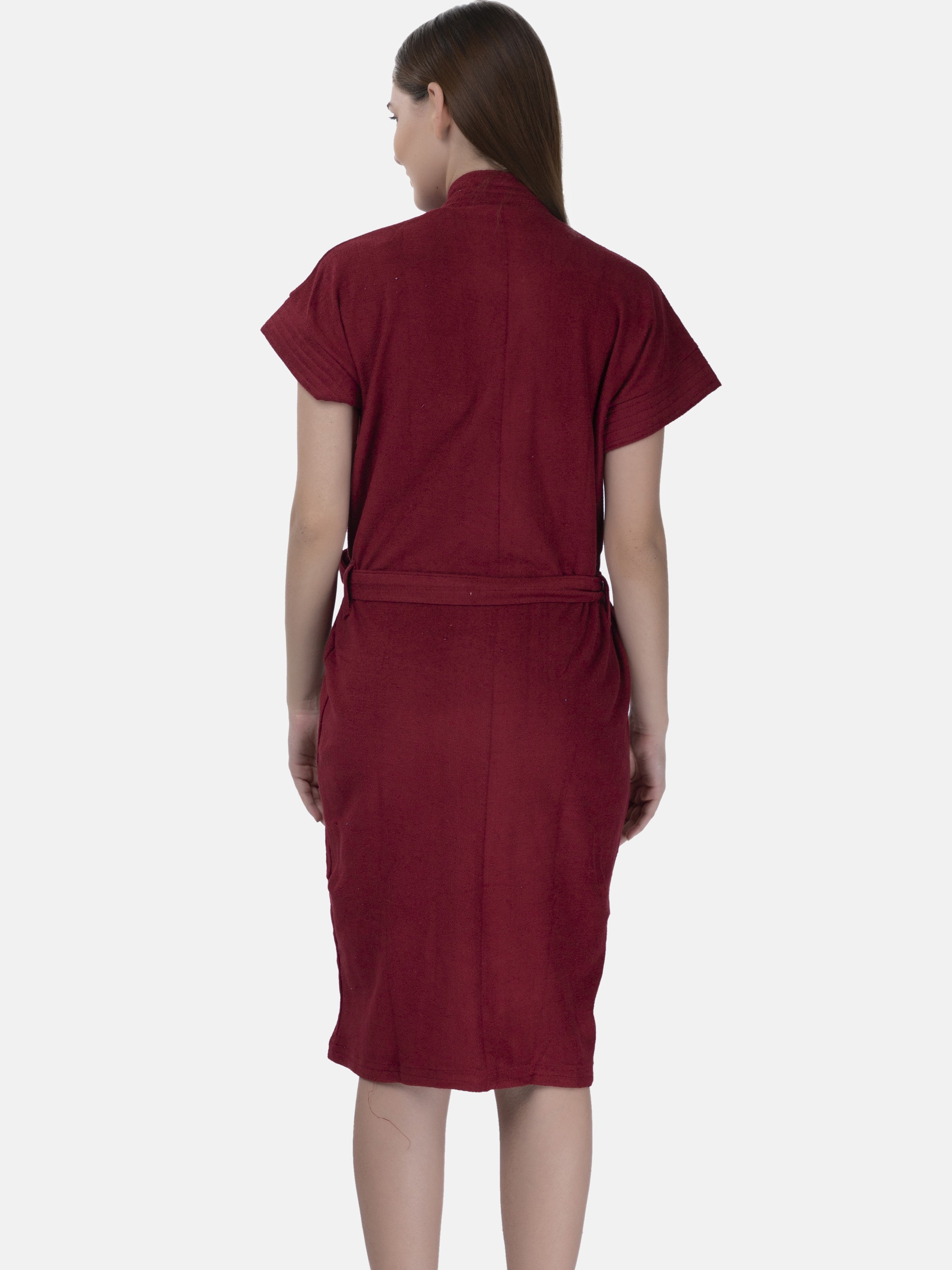 Buy Maroon Bathrobe Online - Towel Bath Gown for Women – Poftik