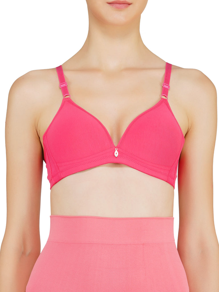 pink seamless padded bra