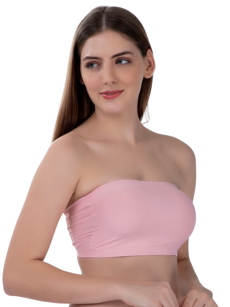 pink strapless bra without wire