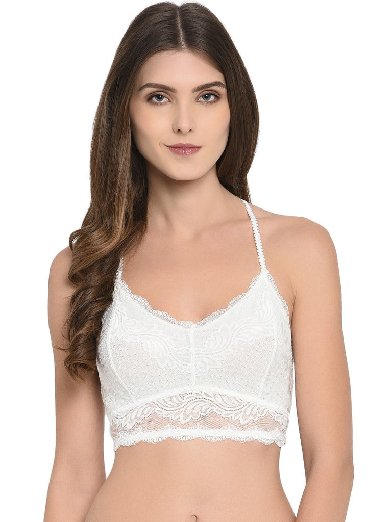 white lace sports bra